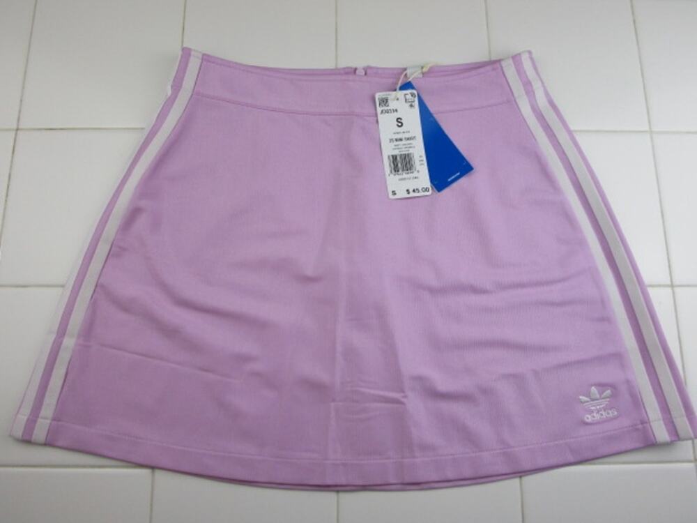 Adidas Originals JD0314 3 Stripe Mini Skirt Light Orchid Women's Small